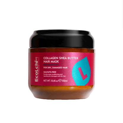 Ecolchi Collagen Hair Mask Deep Repair Conditioning Collagen Shea Butter Hair Treatment for Dry and Damaged Hair All Hair Types-200gm