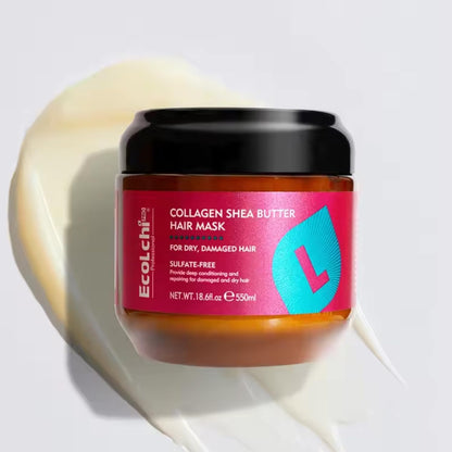 Ecolchi Collagen Hair Mask Deep Repair Conditioning Collagen Shea Butter Hair Treatment for Dry and Damaged Hair All Hair Types-200gm